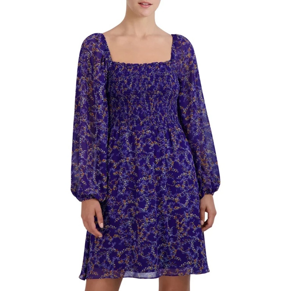 BCBG Paris Smocked Floral Dress